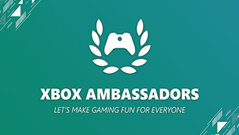 A green background with the Xbox Ambassadors logo and the words "Xbox Ambassadors" and "Let's Make Gaming Fun For Everyone"